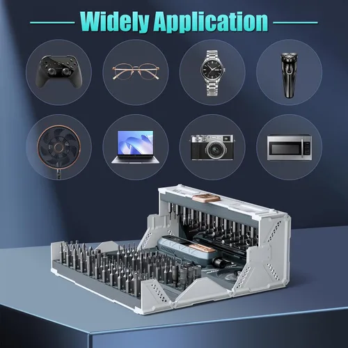 Miniatura 8 de Juego de destornilladores de precisión de 180 piezas, kit de herramientas de reparación magnética de par ajustable para electrodomésticos pequeños