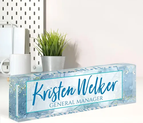 Miniatura 21 de Placa de nombre personalizada para escritorio, placa de nombre de escritorio personalizada, decoración de oficina para mujeres y hombres, accesorios