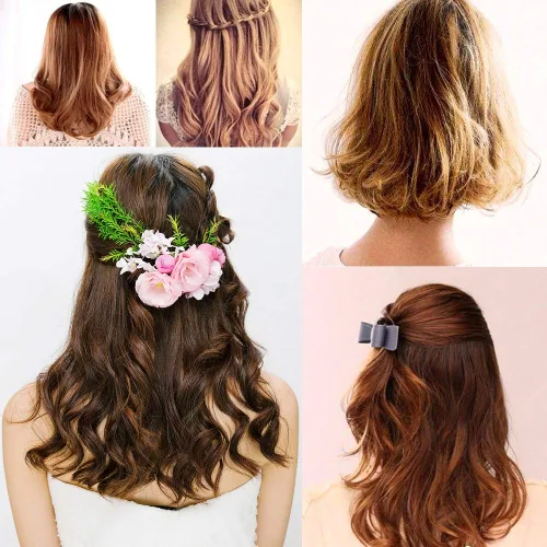 Miniatura 4 de JANYUN 80 rulos mágicos de silicona para el cabello, rizadores nocturnos con red para el cabello, incluye 40 rizadores de silicona grandes, 40 Rosa