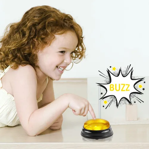Miniatura 8 de BEAN LIEVE Paquete de 4 Zumbadores de Juego - Zumbador de Rivalidad Familiar con Luces y Sonidos, Zumbadores de Respuesta para Aula, Fiestas