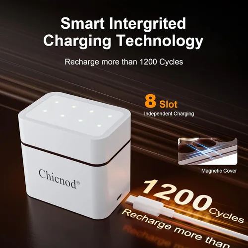 Miniatura 2 de Baterías AA Recargables con Cargador, Batería Ni-MH de Alta Capacidad de 2800mAh, Paquete de 8 de 1.2V Doble A NiMH con Cargador Tipo-C de Carga