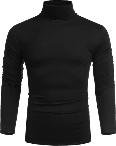 Miniatura 5 de COOFANDY Camisetas casuales de cuello alto para hombre, ligeras, básicas, de algodón