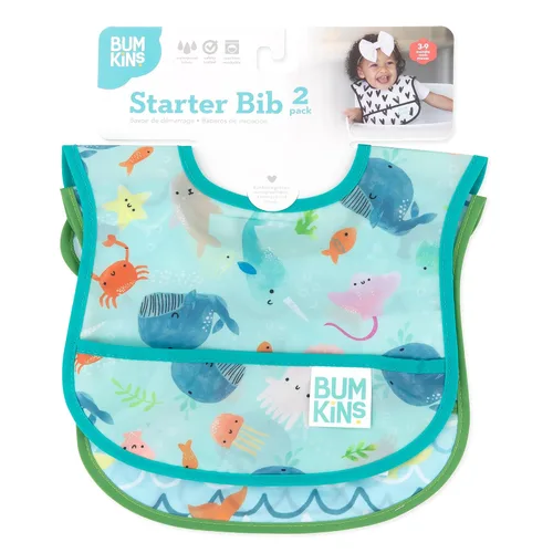 Miniatura 6 de Bumkins Baberos, para bebé niña o niño, bebé de 3 a 9 meses, esencial imprescindible para comer, alimentar, suministros de destete para bebés, tela