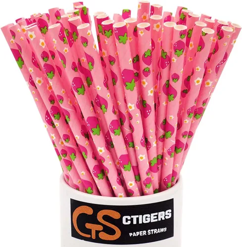 Miniatura 13 de Pajitas de papel biodegradables con estampado de bambú para caja de fiesta de 100