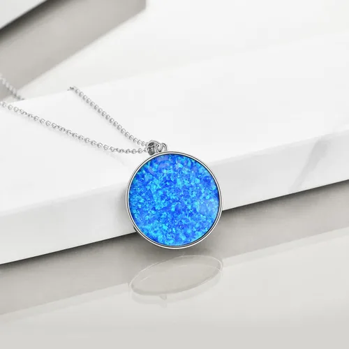 Miniatura 3 de YFN Collar con dije de triple luna y diosa de plata esterlina, pentagrama y ópalo, collar con dije de ópalo pagano, amuleto mágico wiccano, árbol