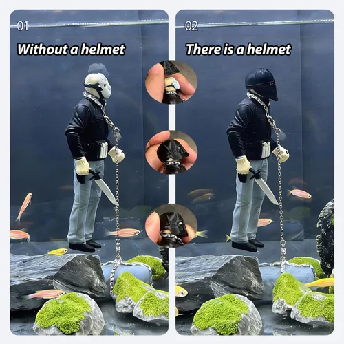 Miniatura 2 de Decoración flotante para pecera, adorno flotante hecho a mano para pecera, diseño único, carácter vivo, perfecto para paisaje de acuario