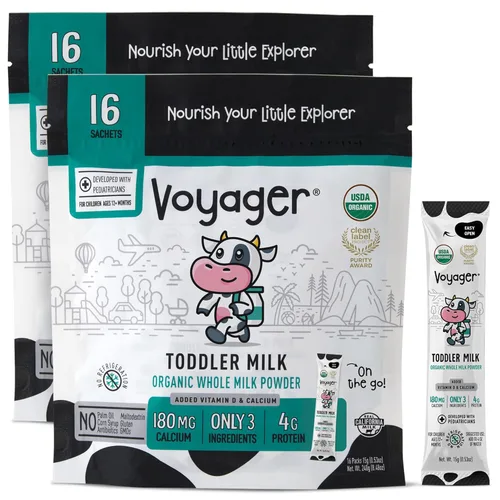 Miniatura 9 de Leche para niños en movimiento Voyager, leche entera en polvo estante USDA Orgánica, ideal para viajes, sin refrigeración, sin gluten, sin