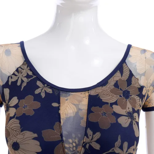 Miniatura 33 de AFAVOM Leotardos de ballet para mujeres adultas con estampado de flores de mariposa sin espalda, leotardos de gimnasia con brasier y prácticas