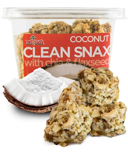Miniatura 8 de Melissa's Clean Snax® con chía y linaza, aperitivos envasados sin gluten, todos naturales, sabores no artificiales añadidos, aperitivos crujientes