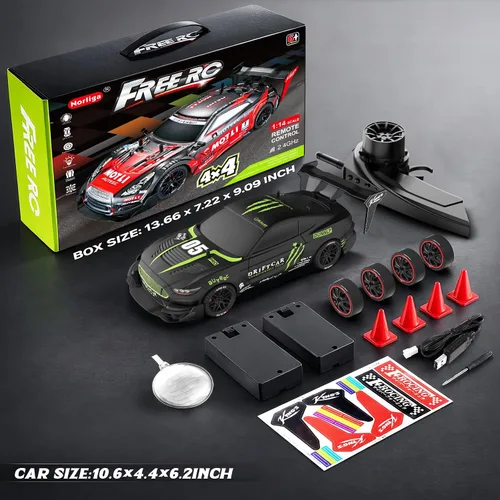 Miniatura 6 de Auto RC Drift a control remoto escala 1:16 4WD RC Car con luces LED 2.4GHz 18.6 mi/h RTR de alta velocidad de carreras de juguete deportivo
