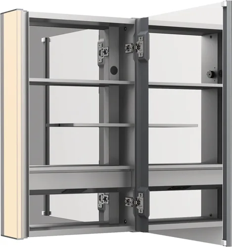 Miniatura 4 de Kohler K-81144-SLE-DA1 Maxstow Botiquín con luz LED, puerta de espejo y estantes escalonados, marco rectangular, 17" x 24