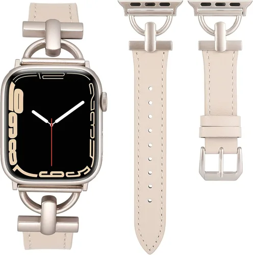 Miniatura 25 de Wearlizer Correa de cuero compatible con correas de Apple Watch para mujeres de 1.614 in, 1.575 in, 1.496 in, 1.929 in, 1.811 in, 1.772 in, 1.732