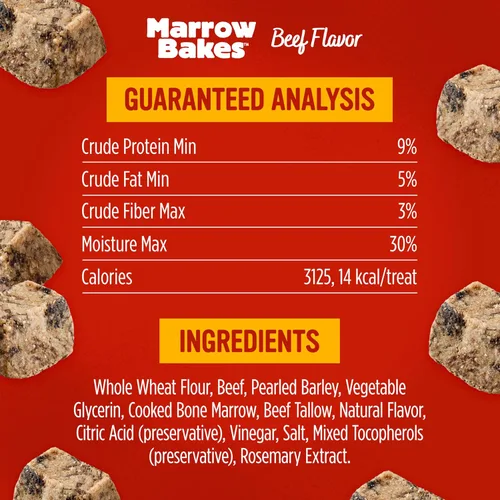 Miniatura 4 de Blue Dog Bakery MarrowBakes Snacks Golosinas pequeñas y crujientes con sabor a carne Golosinas naturales saludables para perros, 12 onzas