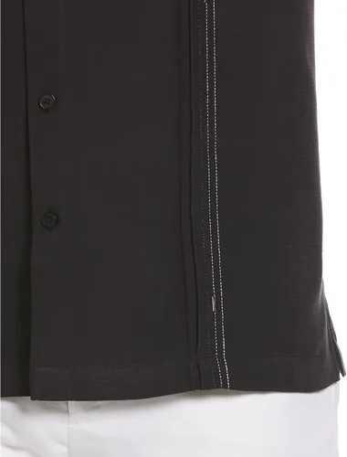 Miniatura 3 de Cubavera Camisa de campamento cubana de manga corta para hombre con paneles de inserción en contraste