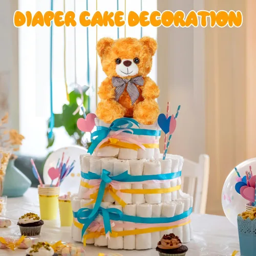 Miniatura 5 de Oso de Peluche Animal de Felpa, Oso de Peluche Amarillo Brillante Juguete de Felpa para Niños y Niñas de 3+, Oso Suave de 8″ como Regalo para Niños