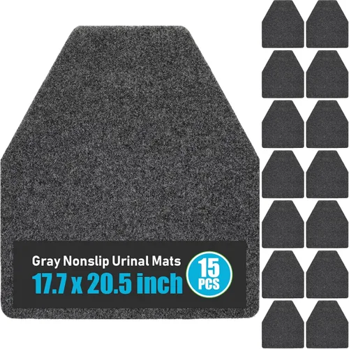 Miniatura 13 de Nuanchu Paquete de 6 tapetes para orinario para hombres, antideslizantes, para uso comercial, altamente absorbentes, almohadillas de baño para baño