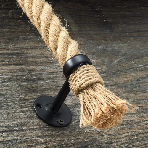Miniatura 3 de YJ YANJUN Toallero náutico negro accesorios náuticos para baño, decoración de baño náutico, toalleros de cuerda para baño montado en la pared