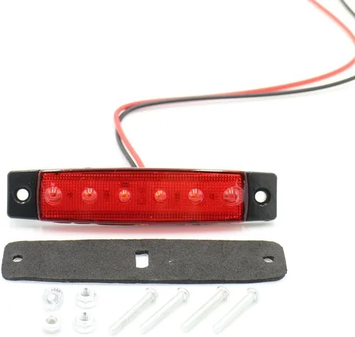 Miniatura 7 de TMH 20 luces LED de 3.8 pulgadas ámbar + luz roja, 6 luces de marcador laterales, luces de marcador de remolque, lámpara de marcador lateral trasera