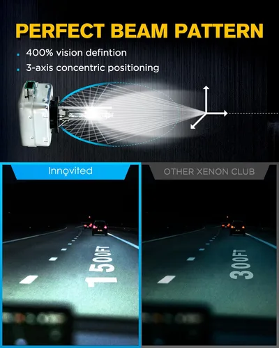 Miniatura 4 de Innovited Bombillas de Faros de Xenón HID D1S 10000K Azul Frío Luz Alta y Baja 66144 66140 85140 85415, etc Bombilla de Repuesto - Paquete de 2