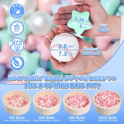 Miniatura 2 de GOGOSO 100 Pelotas de Juego No Tóxicas para Niños - Suaves, A Prueba de Aplastamiento y Sin BPA, Pelotas de Piscina de Bolas en Colores Divertidos