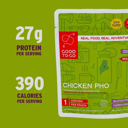 Miniatura 4 de GOOD TO-GO Chicken Pho Alimentos de camping, comida para mochileros (porción individual) Solo agrega comidas de agua, comidas para mochileros