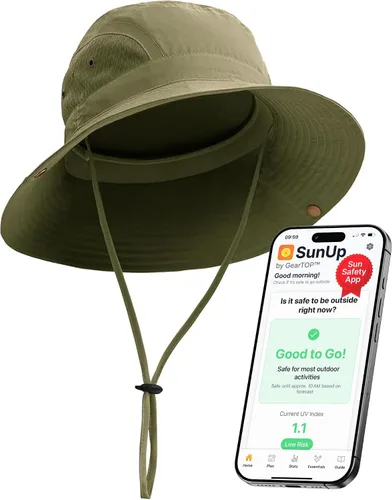GearTOP Wide Brim Sun Hat for Men & Women, UPF 50+ Fishing Hat with Detachable Neck Flap & Face Cover Gardening Boonie Sunhat