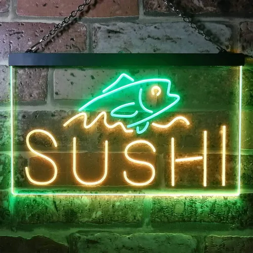 Miniatura 51 de ADVPRO Sushi Fish Sashimi Restaurant - Letrero de neón LED de doble color, azul y rojo, 12 x 8.5 pulgadas, st6s32-i3334-br
