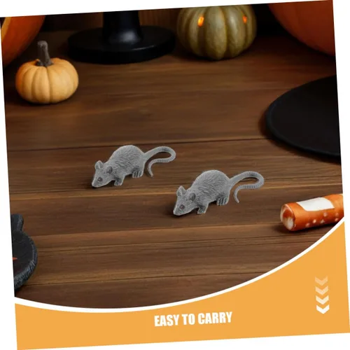 Miniatura 9 de Uonlytech 24pcs Realistic Fake Rat Prank Lightweight Mouse Figurines for Halloween Party Decorations Novelty Trick Joke Props Black and Gray