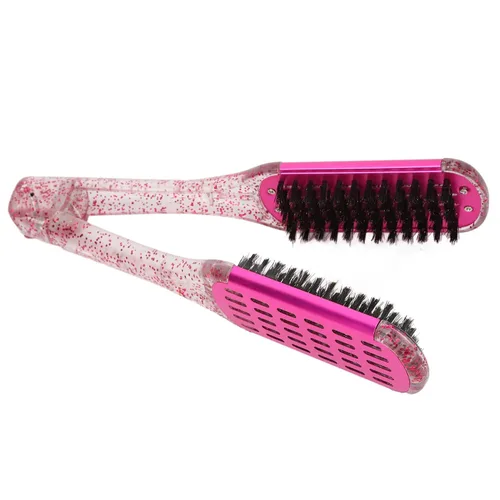 Miniatura 9 de Férula para alisar el cabello, cepillo alisador de doble cara, alisador de cabello, cepillo de abrazadera, peine para alisar el cabello, cerdas