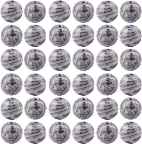 Miniatura 45 de Cuentas de piedra natural, 100 cuentas redondas de obsidiana negra de 0.315 pulgadas (0.315 in), cuentas sueltas de piedra auténtica