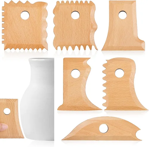 Amylove 7 herramientas de cerámica, herramientas de recorte de pies, paquete de costillas de perfil, moldeador de pies para cerámica para tallar