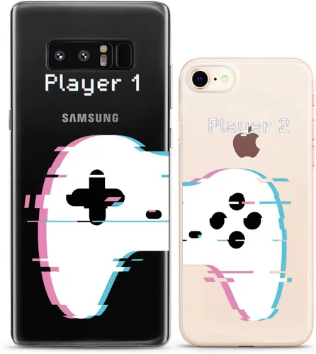Miniatura 9 de Fundas a juego para parejas compatibles con iPhone 16 15 14 13 12 11 Pro Max Mini Xs X 6s 8 Plus 7+ Xr 10 SE 5 Game Player Relación Amigo Novio