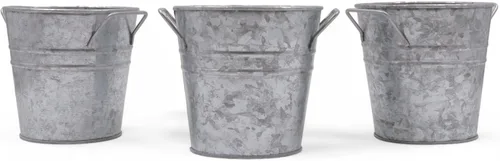 Miniatura 11 de Hosley Juego de 6 jarrones de metal con acabado de zinc, 5 pulgadas de diámetro x 5 pulgadas de alto, regalo ideal para bodas, ocasiones especiales