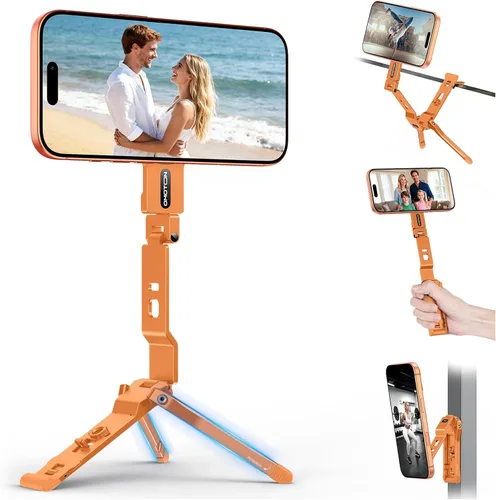 Miniatura 11 de OMOTON TP03 [ultradelgado] para trípode MagSafe, trípode magnético giratorio de 360° para iPhone 17/16 Pro Max Air para mujeres y hombres, soporte