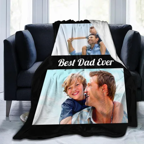 Miniatura 13 de HooSo Manta Personalizada para Cama con Fotos y Texto, Mantas Personalizadas con Collage de Fotos para Regalo de Cumpleaños Familiar y Boda, Collage