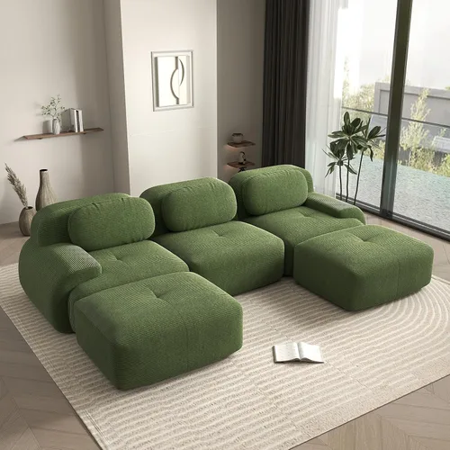 Miniatura 79 de Sofá biplaza moderno de 80 pulgadas para sala de estar, sofá de pana en forma de nube con asiento profundo, sofá modular negro, sofás de dos plazas