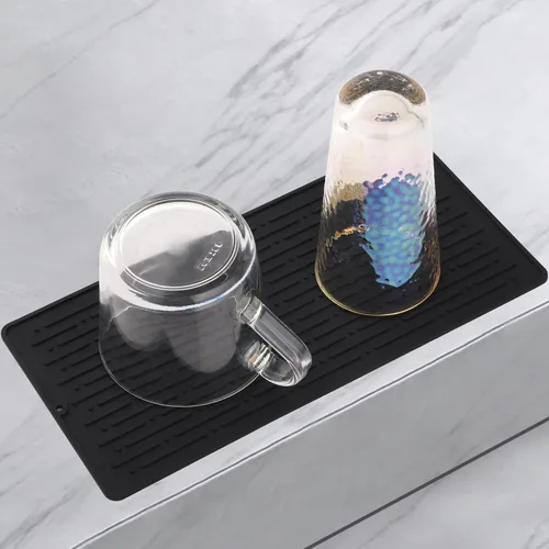 Miniatura 16 de GeeRic Tapete para secar platos, tapete de silicona resistente al calor para encimera de cocina, tapete antideslizante para secar platos, apto