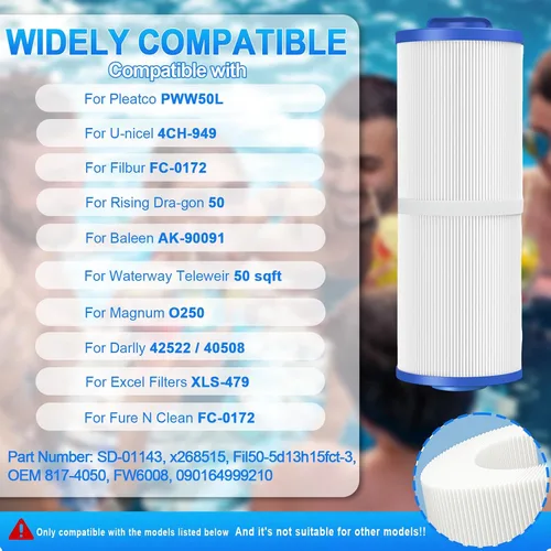 Miniatura 6 de Ketofa 4CH-949 Filtro de spa compatible con Pleatco PWW50L - Filtro de spa Filbur FC-0172 FC0172 SD-01143 Waterway 817-4050 Rising Dragon 50