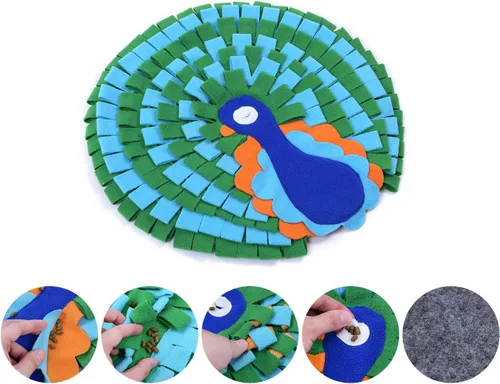 Miniatura 2 de Vedem Alfombrilla de olfato para animales pequeños, alfombrillas de forrajeo, juguete de alimentación interactiva, conejo, cobaya, rata, hámster