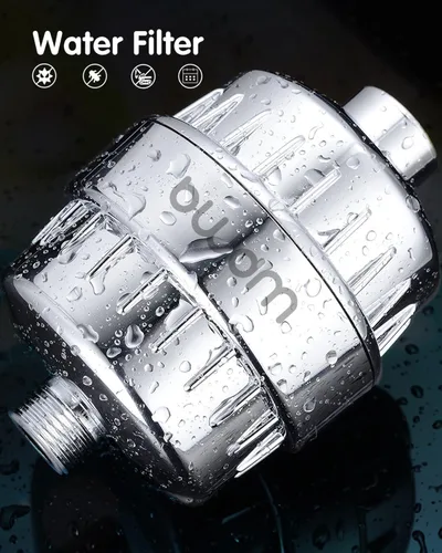 Miniatura 9 de Filtro de ducha de 15 etapas - Filtro para cabezal de ducha - Filtro de agua dura bwdm, elimina el cloro, metales pesados y otras impurezas, Cromo