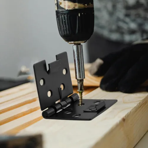 Miniatura 3 de Bisagra de resorte de apertura automática cuadrada negra de 90 grados pequeña de 2 pulgadas de longitud, con tornillos, bisagra de resorte de metal