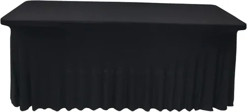 Miniatura 5 de Falda de mesa de poliéster ajustable de una pieza de elastano, mantel rectangular resistente a las arrugas para eventos de bodas, fiestas