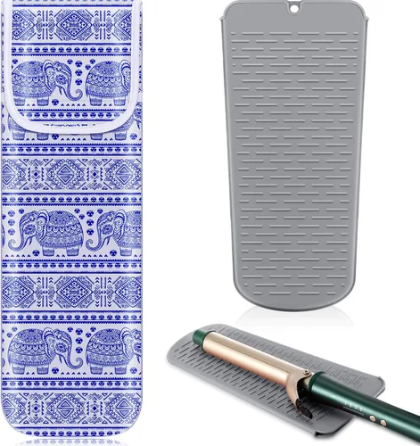 Miniatura 19 de Shappy 2 Piezas Funda de Viaje para Rizador Resistente al Calor Funda Porta Plancha Plana Manga de Neopreno Porta Alisador y Bolsa Plana