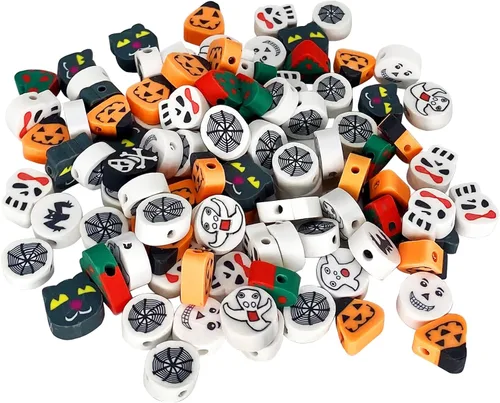 Miniatura 23 de 100 cuentas de arcilla polimérica mixta Heishi para hacer pulseras, aretes, collares, joyas Bola