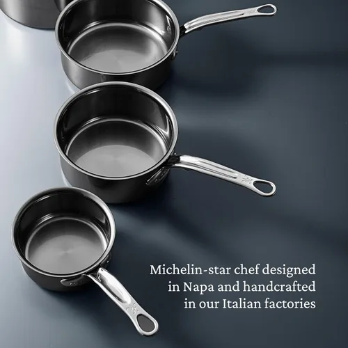 Miniatura 9 de Hestan - Colección NanoBond - Calentador de mantequilla de titanio de acero inoxidable, compatible con placa de inducción, 0.75 cuartos de galón