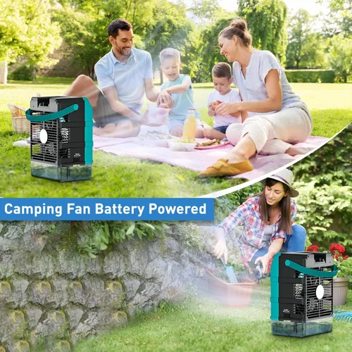 Miniatura 6 de Uniqwamo Ventilador Nebulizador Portátil Compatible con Batería de 18V de Makita (Sin Batería) o Alimentado por USB, Ventilador de Enfriamiento