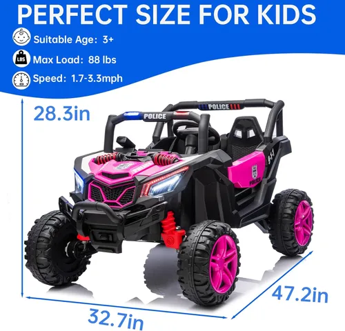 Miniatura 2 de camioneta de juguete todoterreno de 4x4 y 2 plazas de 24 V con control remoto, vehículos todoterreno eléctricos para niños con batería, juguetes