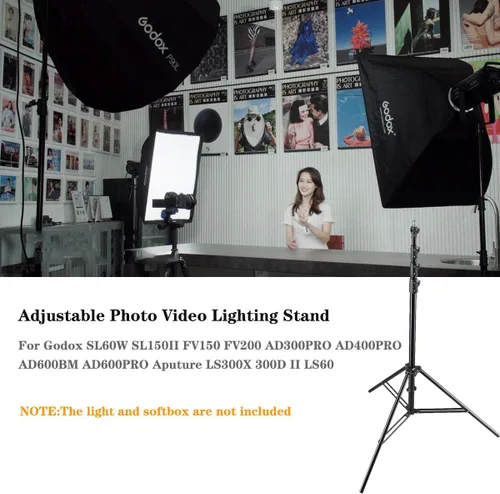 Miniatura 4 de Godox 149 pulgadas de aluminio resistente fotografía luz trípode soporte para Aputure Ls60W 300D II Godox SL-60W SL-150II FV150 FV200 AD300PRO