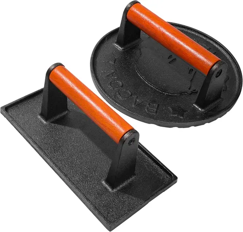 Miniatura 10 de vivicreate Aplastador de hamburguesas de 7 pulgadas, Aplastador de carne, prensa de hamburguesas, prensa de plancha, prensa de tocino, prensa