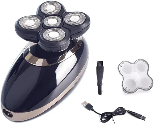 Afeitadoras de cabeza para hombres calvos, afeitadora eléctrica para hombres, pulidor de cabeza calva, cortadora de pelo flotante de 5 cuchillas 4D,